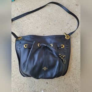 oryany black pebble leather crossbody